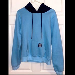 ZAFUL light blue hoodie size large, fits medium-large